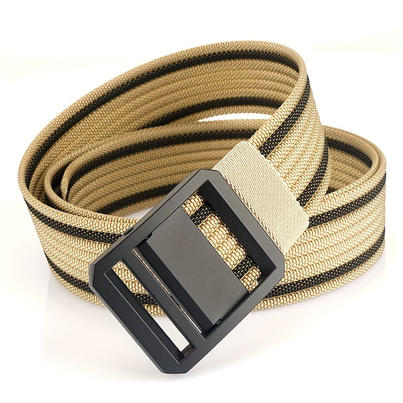 Men's Metal Buckle Nylon Braided Belt Casual Youth Belt