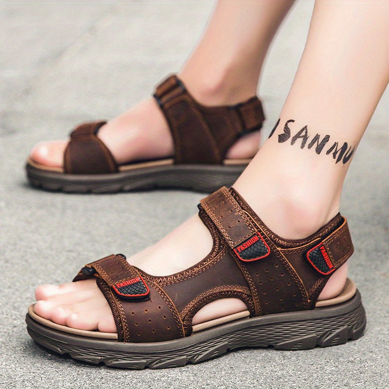 Men's Vintage Slip On Sandals Hook & Loop Summer Walking Shoes