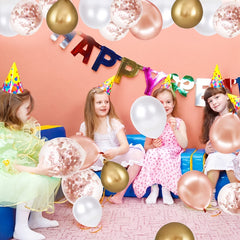 50pcs 12in Rose Golden Confetti Balloon Set - Party, Wedding Shower Decoration