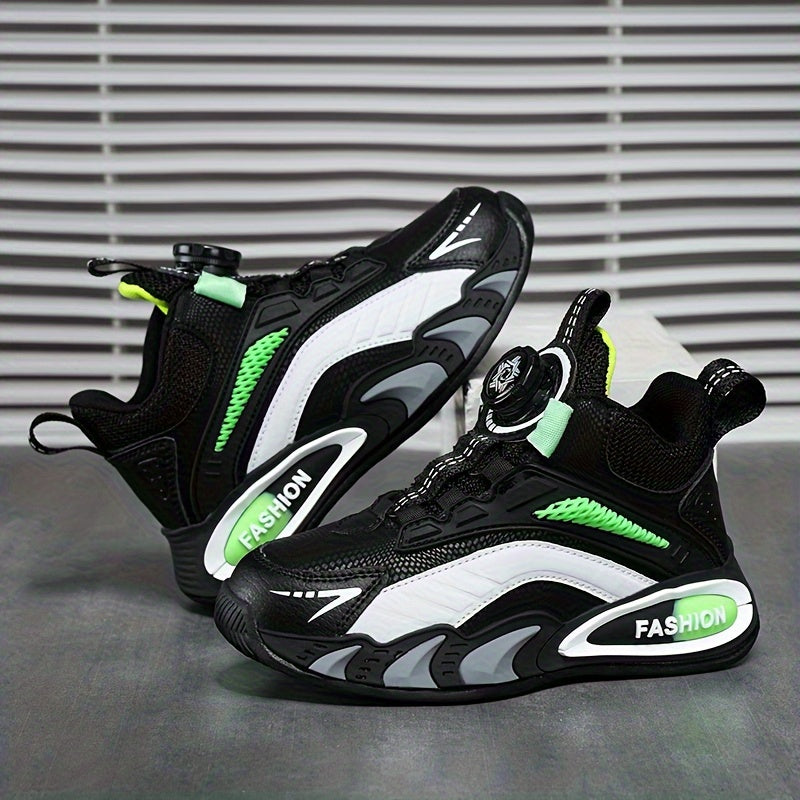 Unisex Kid's Basketball Shoes Rotating Buckle Sneakers