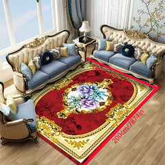 Large Floral Area Rug Oriental Non-slip Velvet Plush Vintage Shaggy Washable