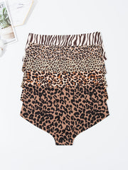 5pcs Seamless Leopard Briefs Comfy & Breathable Panties
