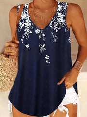Floral Print Tank Top Sleeveless Casual Summer Women's Clothing