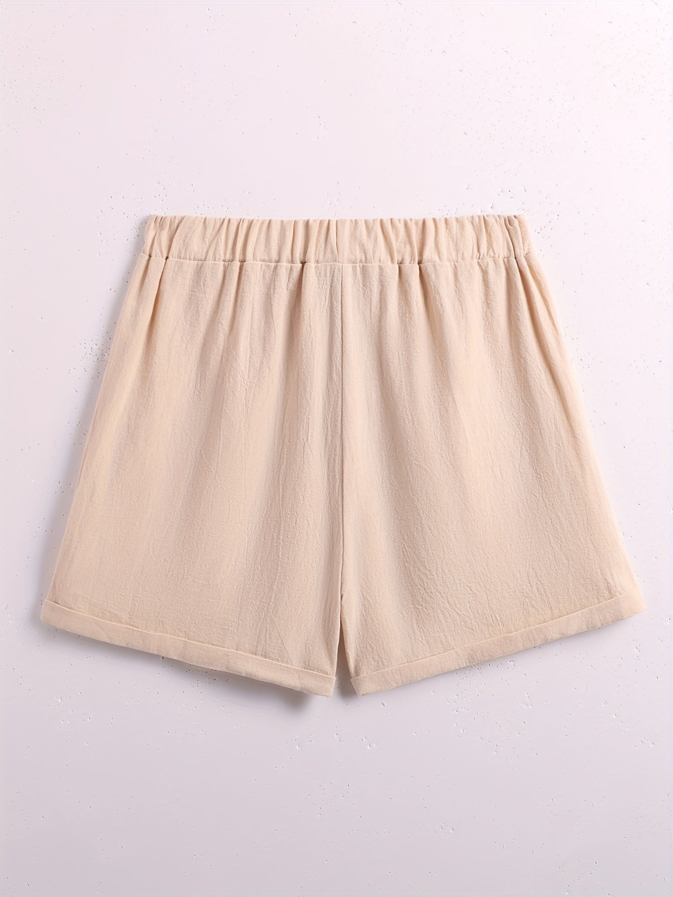 Solid Dual Pockets Drawstring Shorts for Women