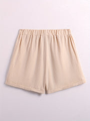 Solid Dual Pockets Drawstring Shorts for Women