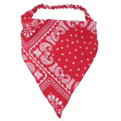 Paisley Print Bandana Candy Elastic Triangle Headscarf Hijab Turban Cap