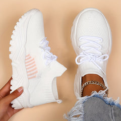Soft Thick Bottom Shock Absorption Woven Shoes