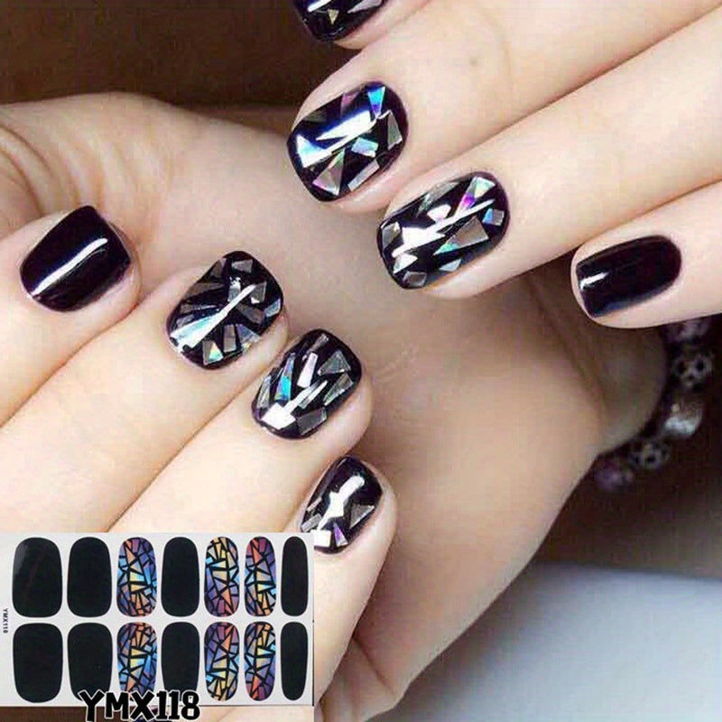 Glitter Gradient Nail Stickers Self Adhesive Art Set