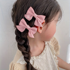 6 Pairs Solid Bow Decorative Hair Accessories for Girls