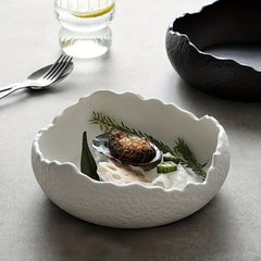 High-end Ceramic Sashimi Plate Irregular Layout