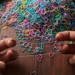 1000 Mini Disposable Hair Ties w/ Storage Bag Elastic Hair Rope