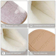 Women's Memory Foam Slippers Plush Lined Warm Indoor Shoes