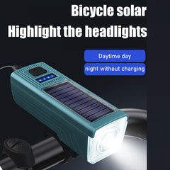 Solar Bike Lights Horn USB Charging Headlights
