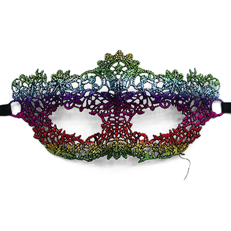 Adults Lace Masquerade Mask Hot Stamping Flower Petals Costume Party