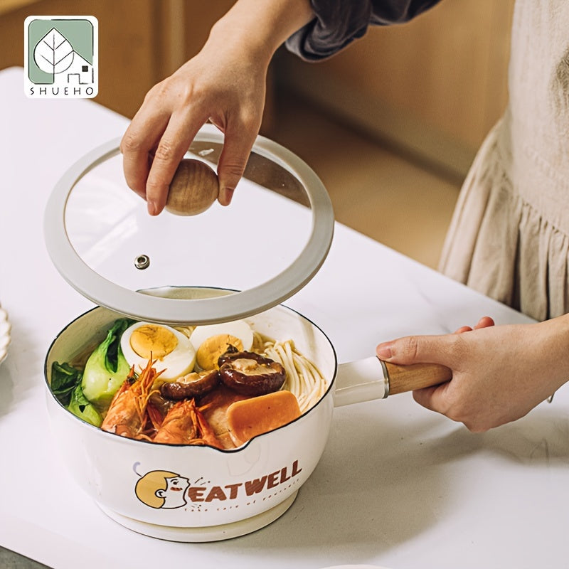 Enamel Non Stick Soup Pot With Lid Flat Bottom Milk Pan