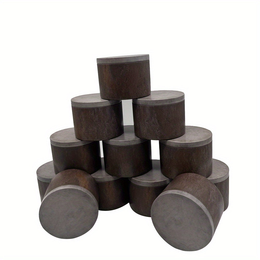 12pcs 8oz Retro Candle Tins With Lids - Arts Crafts Storage More