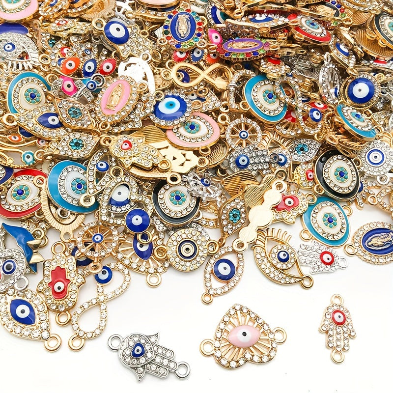 12pcs Mixed Alloy Devil's Eye Enamel DIY Jewelry Charms Halloween