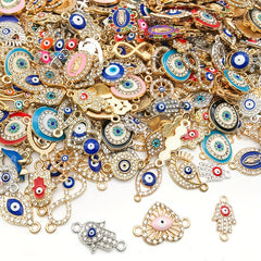 12pcs Mixed Alloy Devil's Eye Enamel DIY Jewelry Charms Halloween