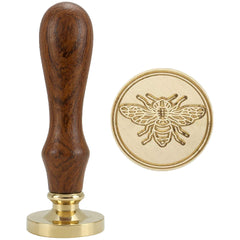 Vintage Wax Seal Stamp 25mm Brass Head Wooden Handle for Wedding Invitations
