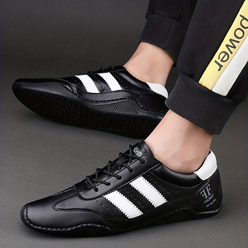 Men's Striped Lace Up Casual Shoes Wear resistant Non Slip Sneakers