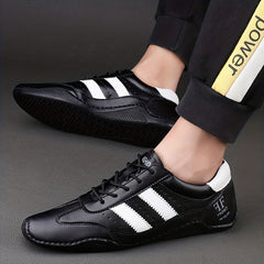 Men's Striped Lace Up Casual Shoes Wear resistant Non Slip Sneakers