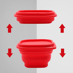 Outdoor Picnic Camping Foldable Silicone Bowl with Cover Dishwasher Safe