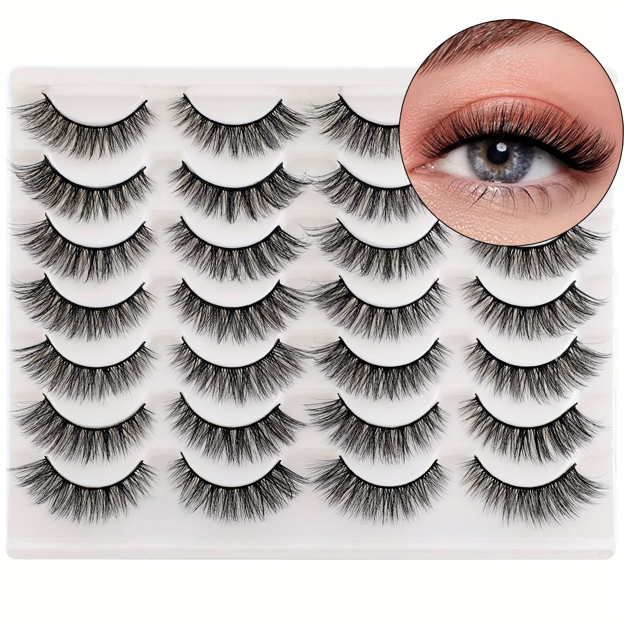 6D Cat Eye Wispy Natural Faux Mink Lashes 14 Pairs