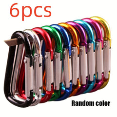 6 Heavy Duty Carabiner Keychains for Camping, Hiking, Climbing