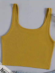 Sexy Crop Cami Vest Solid Sleeveless Casual Sweater For Spring & Summer Women's