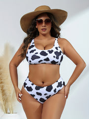 Cow Print Bikini Set High Stretch Swimsuit 2 Piece