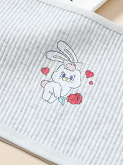 3pcs Girl's Elastic Soft Bras Cartoon Graphic Undershirts Set For 9-14 Years