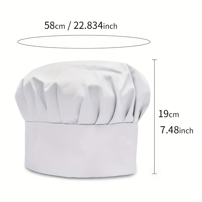Chef Hat Adult Solid Cap Adjustable Kitchen Cooking Work