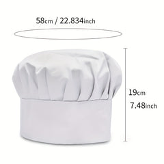Chef Hat Adult Solid Cap Adjustable Kitchen Cooking Work