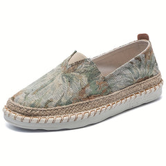Men's Plant Pattern Espadrilles Slip-On Shoes