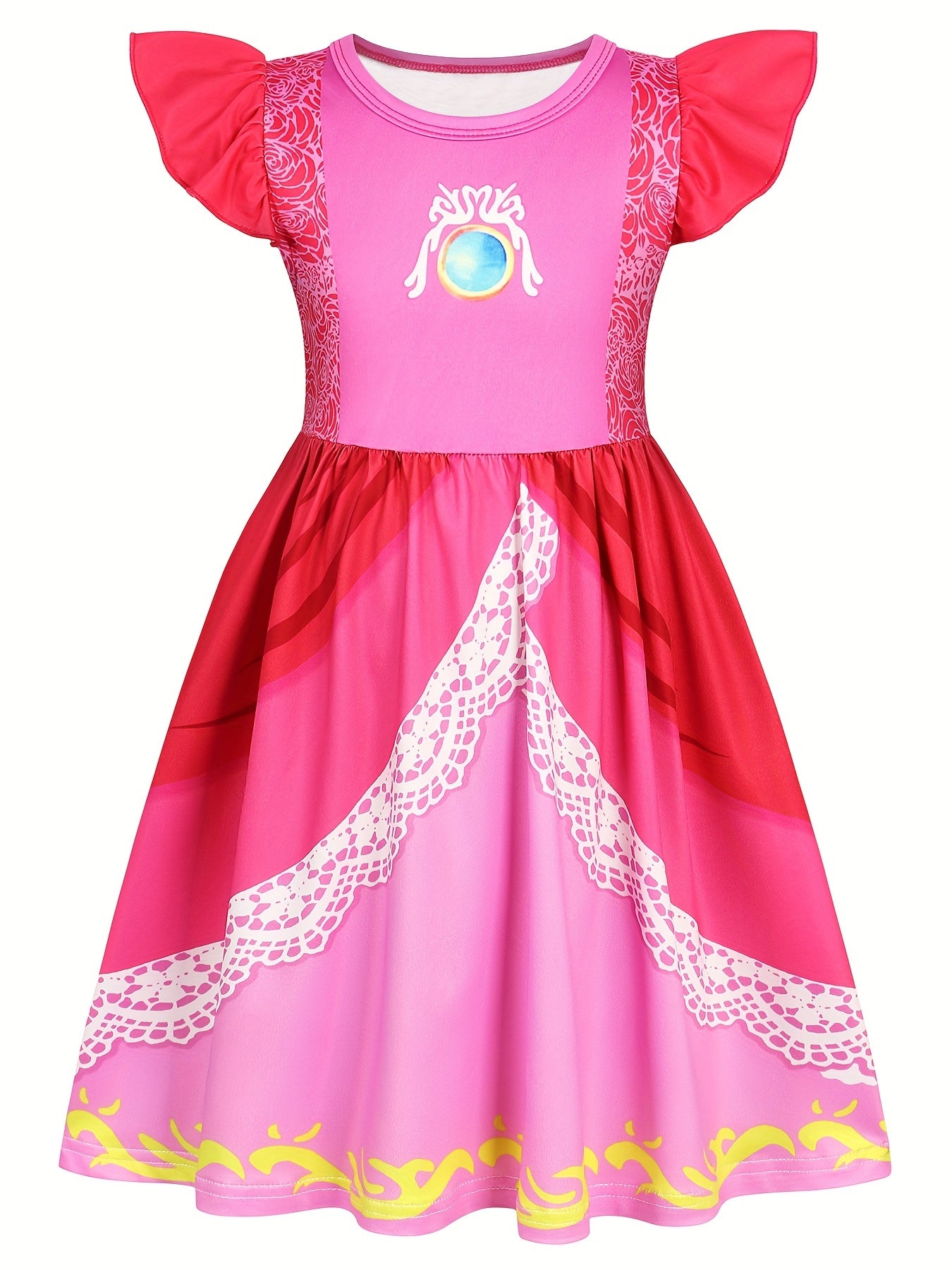 Kids Halloween Cosplay Girls Pink Dress Up Costume
