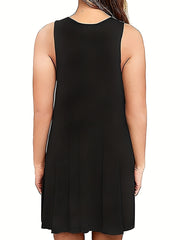 V Neck Tank Dress With Pockets