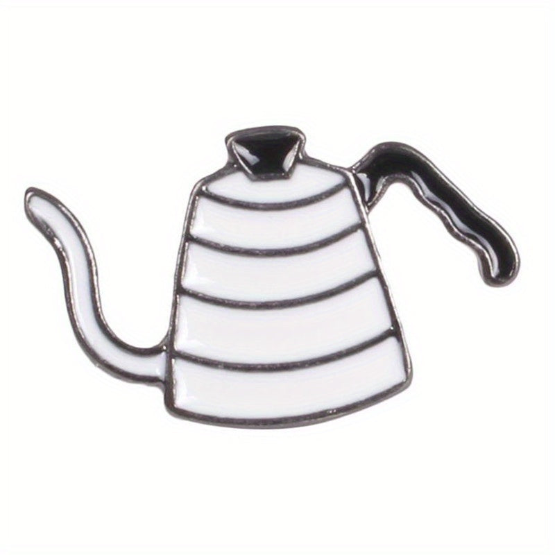 Funky Cartoon Tea Cup Coffee Pot Brooch Clothing Pin Buckle Jewelry Accessories