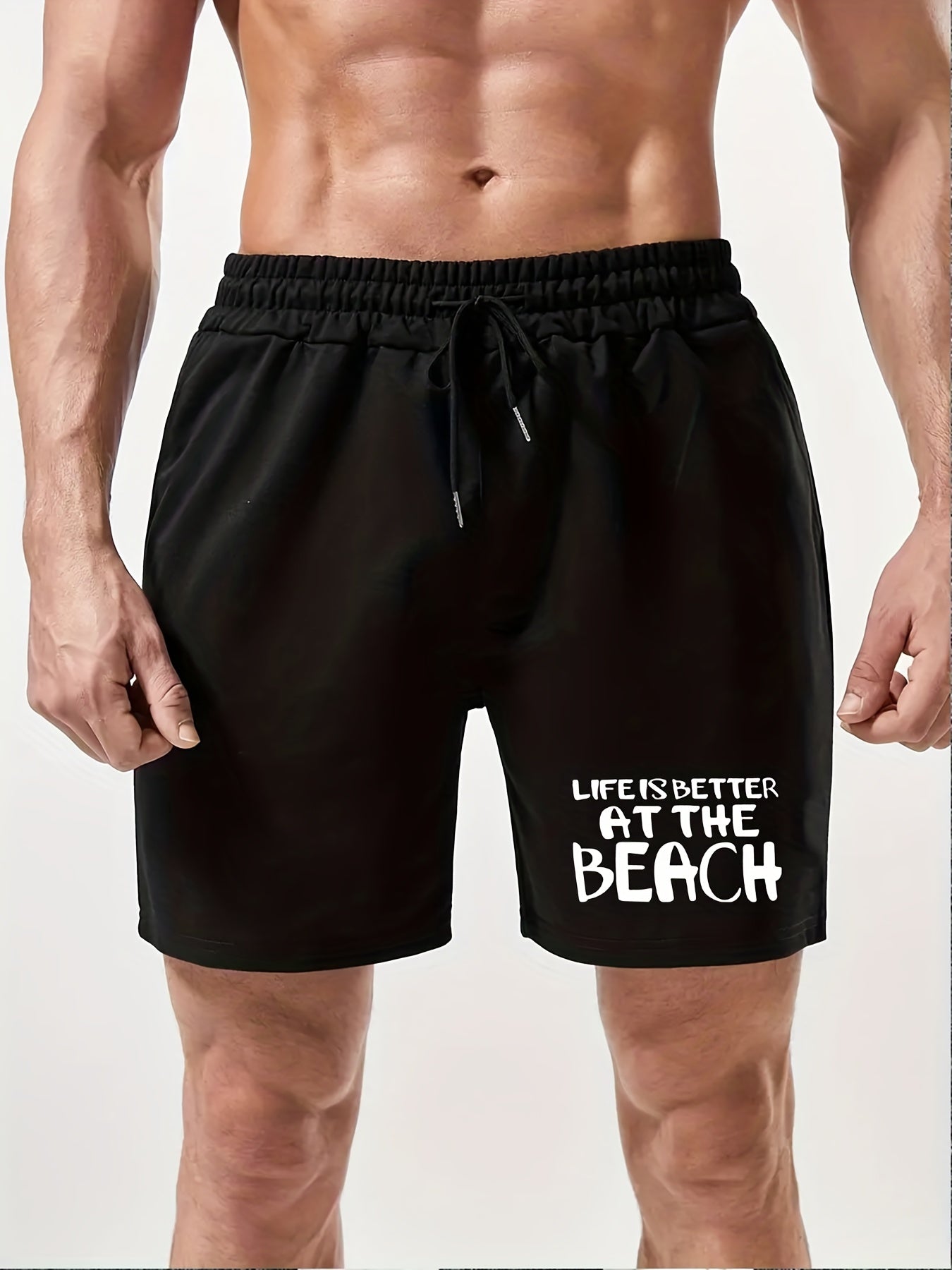 Men's Beach Print Comfy Summer Shorts Casual Loose Drawstring Shorts