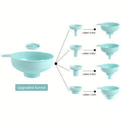 Plastic Wide Mouth Kitchen Funnels Detachable Spout Strainer for Small Bottles