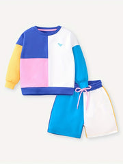 Boy's Cotton Sweatshirt & Shorts Set for Summer Spring