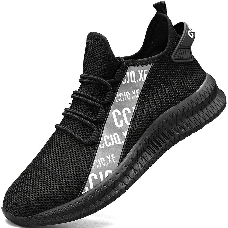 Men's Mesh Slip-On Sneakers with Shoelaces Breathable Lightweight Shoes
