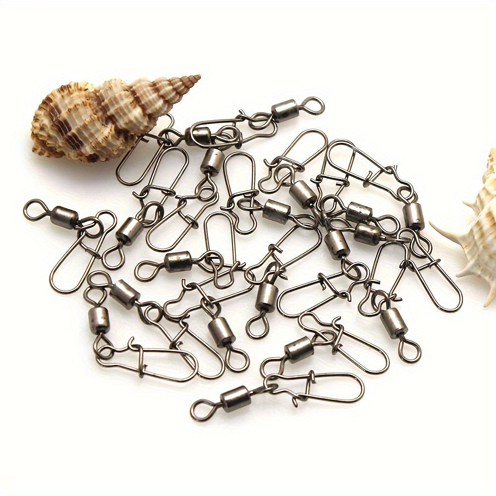 250pcs Fishing Snap Swivels High Strength Copper Stainless Steel Fishing Connect