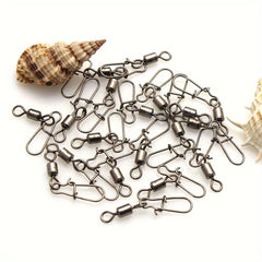 250pcs Fishing Snap Swivels High Strength Copper Stainless Steel Fishing Connect