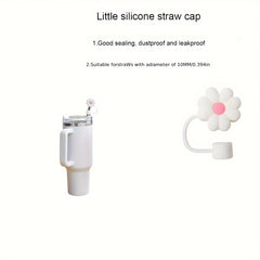 Flower Shaped Silicone Straw Cover Reusable Stopper Dustproof Leakproof Plugs
