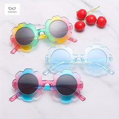 Boy's Sunflower Round Sunglasses Frosted Frame for Outdoor Summer