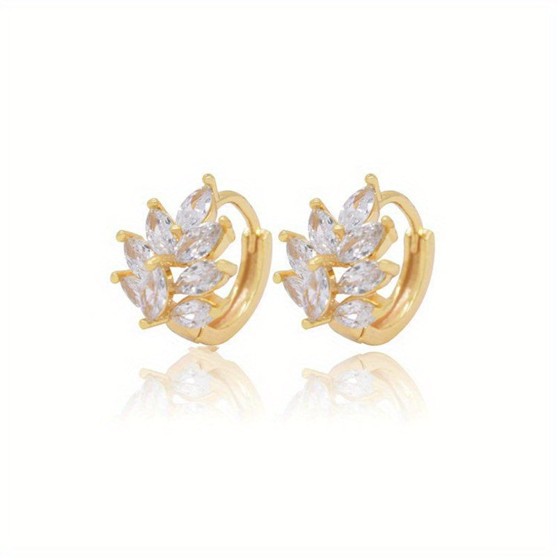 CZ Decor Hoop Earrings For Kids - Holiday Party Gift