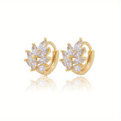 CZ Decor Hoop Earrings For Kids - Holiday Party Gift