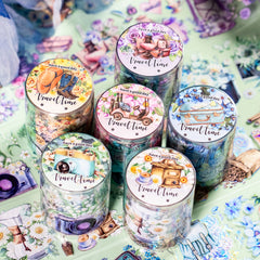 Waterproof PET Tape Travel Time Series for Scrapbooking and DIY Crafts