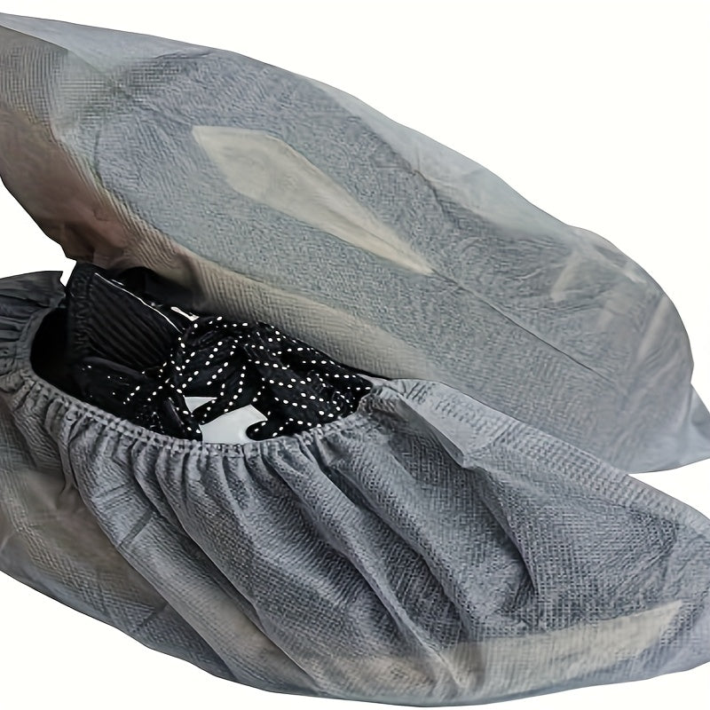 100pcs Disposable Non-woven Shoe Covers Slip Resistant Durable for Movers