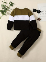 Boys Long Sleeve Sweatshirt & Sweatpants Set for Spring/Autumn